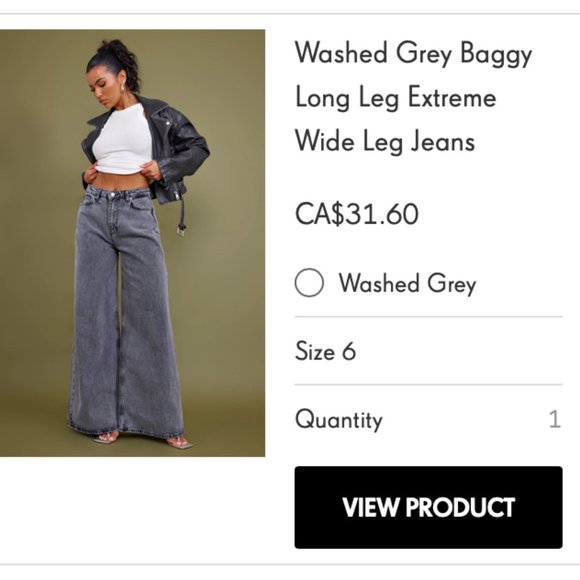 PLT Washed grey wide leg jeans - Picture 1 of 4